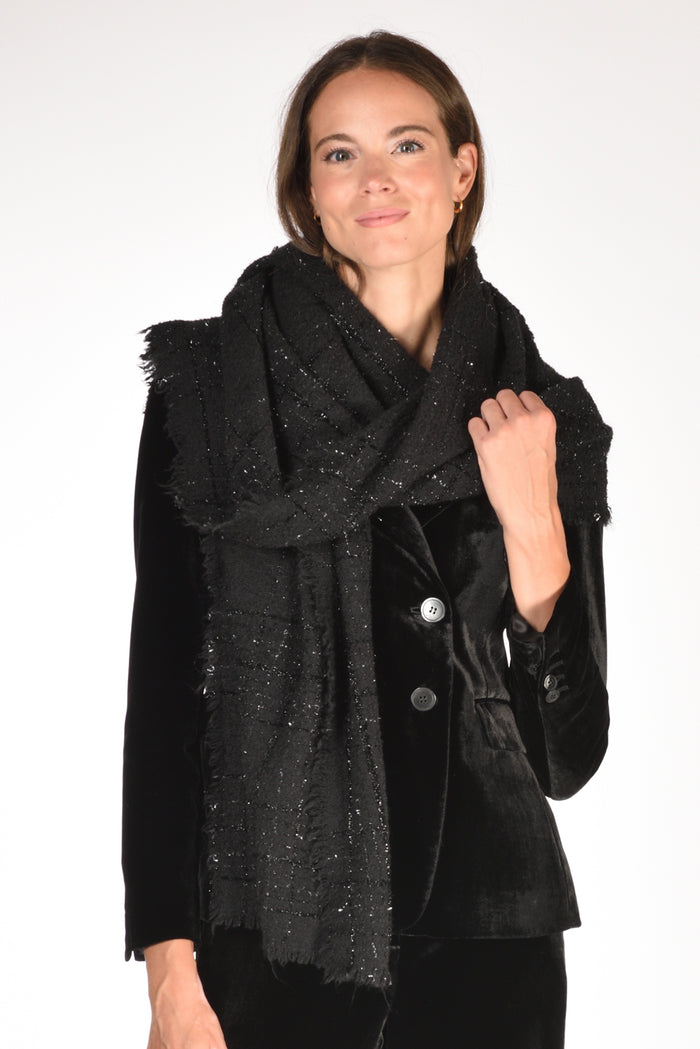 Faliero Sarti Sciarpa Adrienne Nero Donna - 1