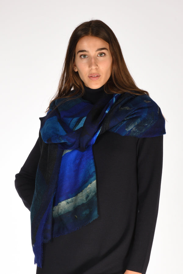 Faliero Sarti Sciarpa Alcazar Blu Donna