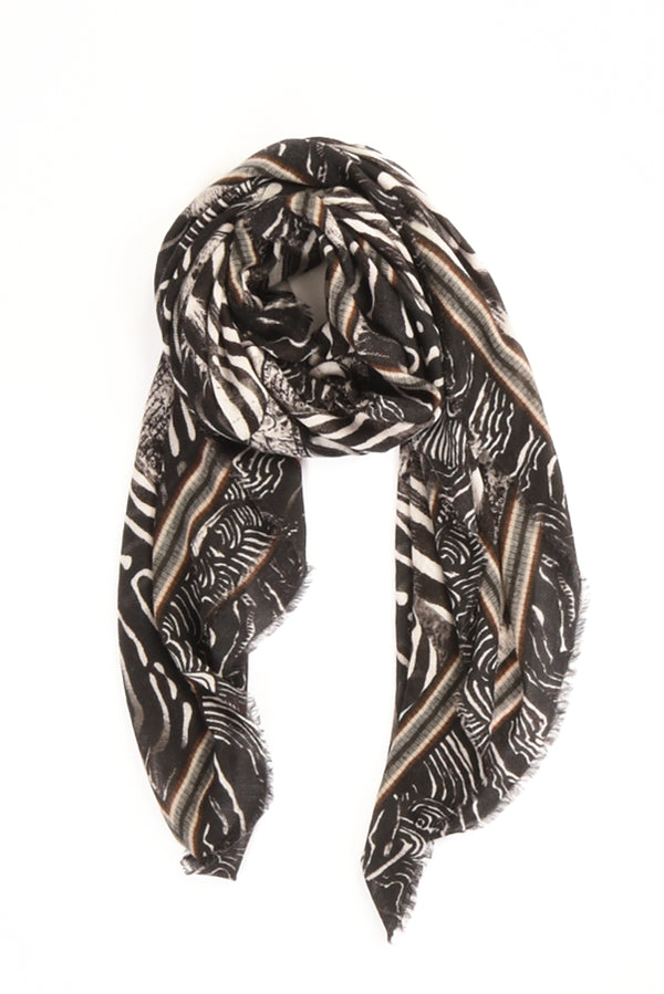 Faliero Sarti Sciarpa Zebra Nero/bianco Donna-2