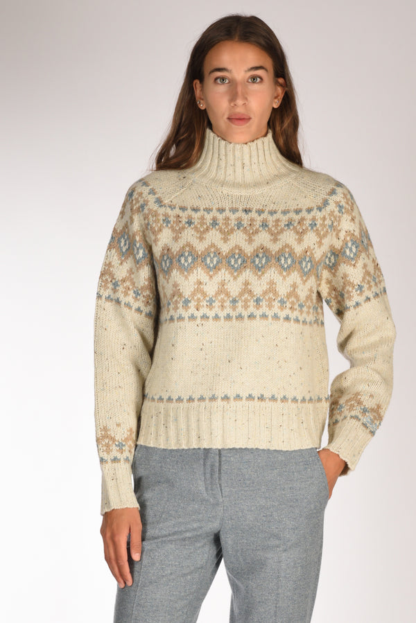 Mc2 Saint Barth Maglia Myra Beige/azzurro Donna