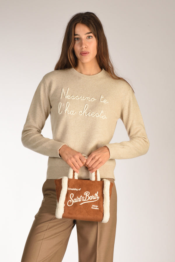 Mc2 Saint Barth Borsa Vanity Mini Beige Cuoio Donna-2