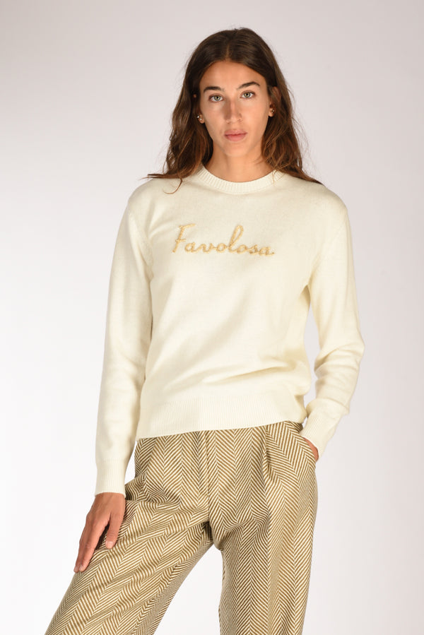 Mc2 Saint Barth Maglia New Queen Bianco/oro Donna