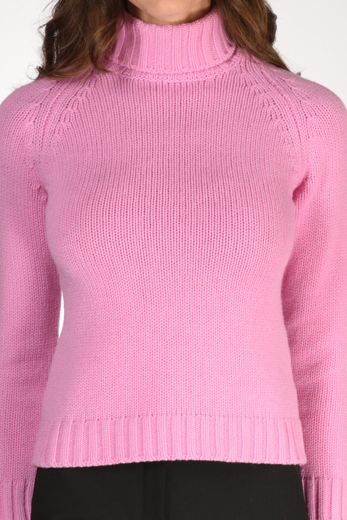 Base Milano Maglia Collo Alto Rosa Donna - 3