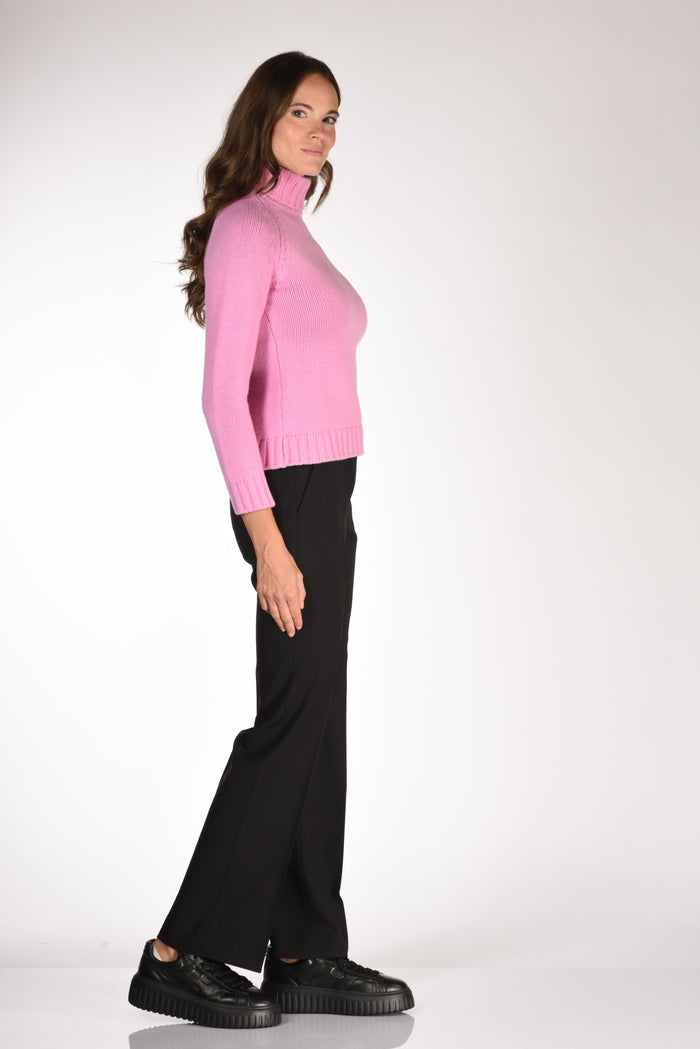 Base Milano Maglia Collo Alto Rosa Donna - 4
