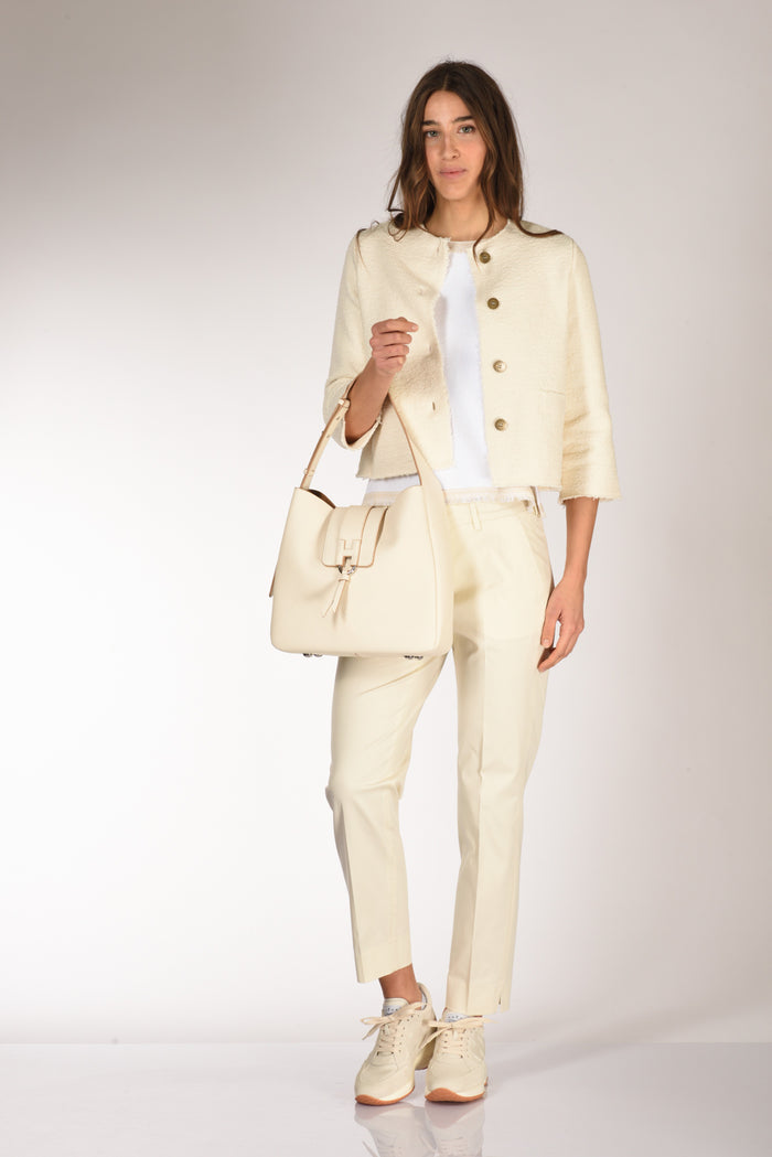 Hogan Borsa Hobo Bianco Naturale Donna - 2