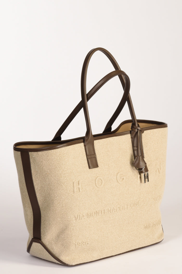 Hogan Borsa Shopping Beige/marrone Donna - 3