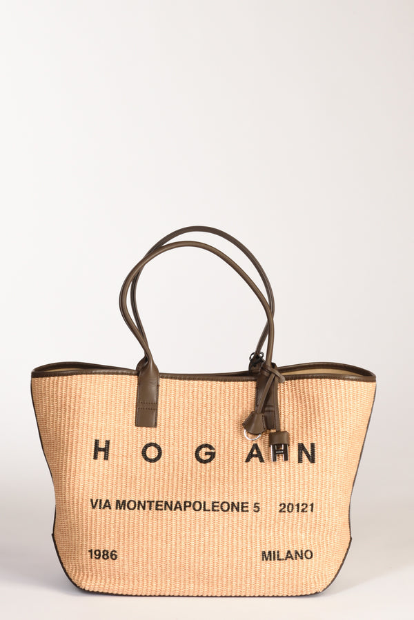 Hogan Borsa Shopping Beige Donna