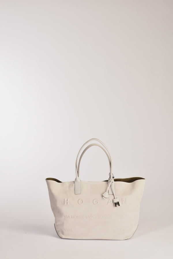 Hogan Borsa Shopping Grigio Tortora Donna