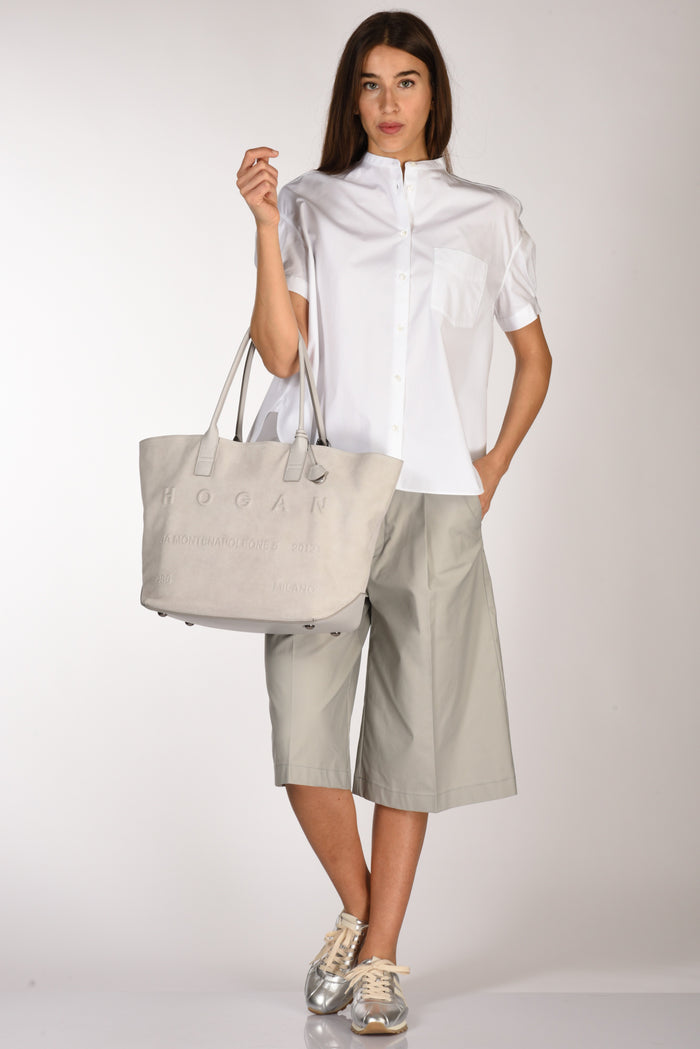 Hogan Borsa Shopping Grigio Tortora Donna - 2