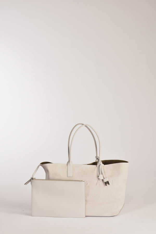Hogan Borsa Shopping Grigio Tortora Donna-2
