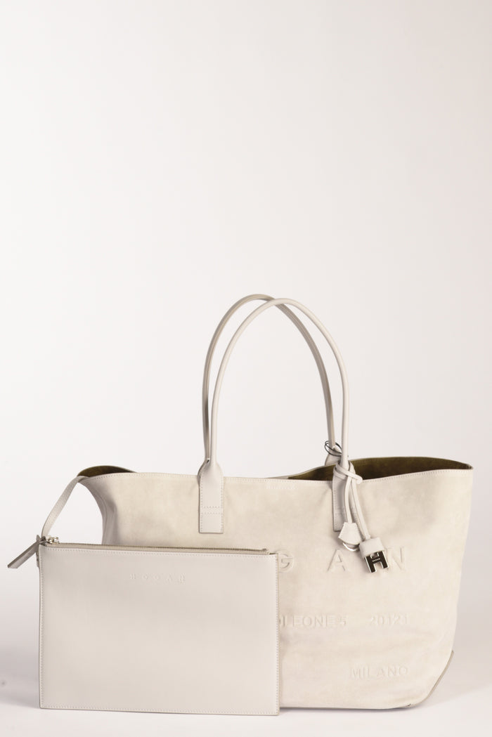 Hogan Borsa Shopping Grigio Tortora Donna - 3