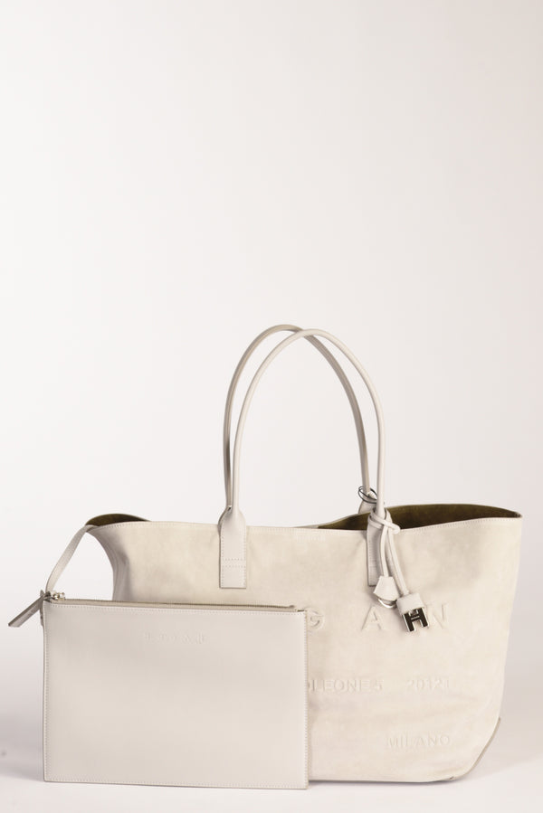 Hogan Borsa Shopping Grigio Tortora Donna-2