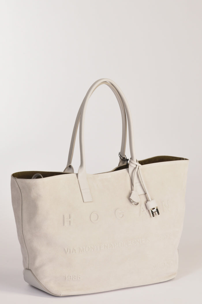 Hogan Borsa Shopping Grigio Tortora Donna - 4