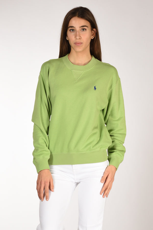 Polo Ralph Lauren Felpa Girocollo Verde Chiaro Donna