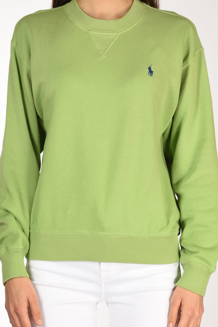 Polo Ralph Lauren Felpa Girocollo Verde Chiaro Donna - 3