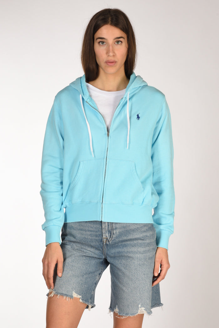 Polo Ralph Lauren Felpa Zip Azzurro Donna - 1