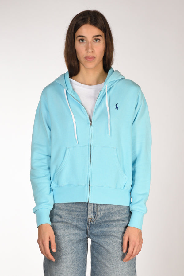Polo Ralph Lauren Felpa Zip Azzurro Donna-2