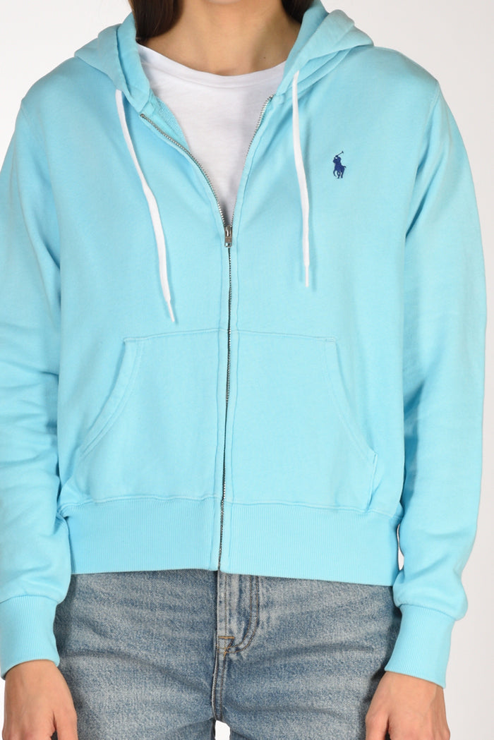 Polo Ralph Lauren Felpa Zip Azzurro Donna - 3