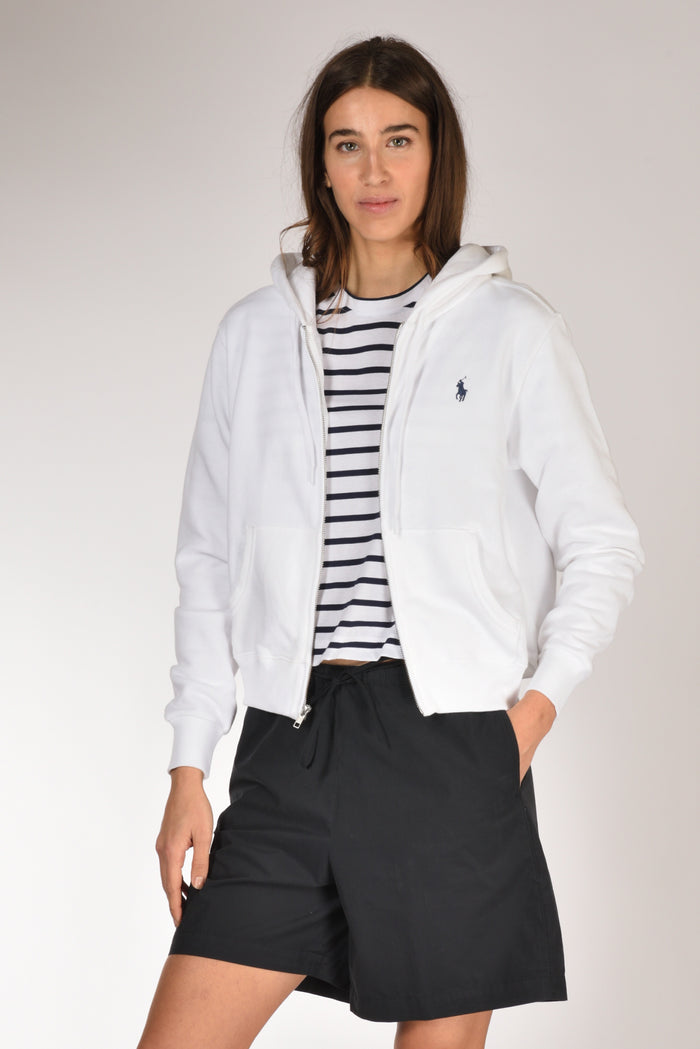Polo Ralph Lauren Felpa Zip Bianco Donna - 1