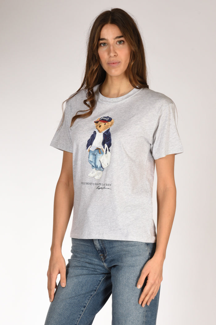 Polo Ralph Lauren Tshirt Orso Grigio Donna - 1