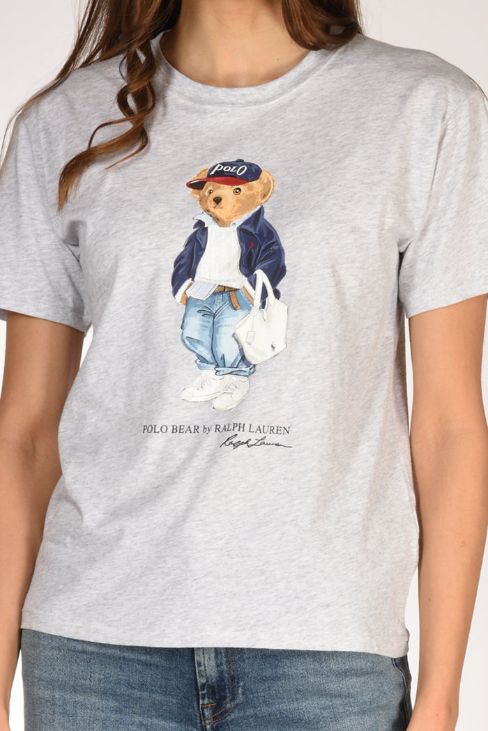 Polo Ralph Lauren Tshirt Orso Grigio Donna - 3