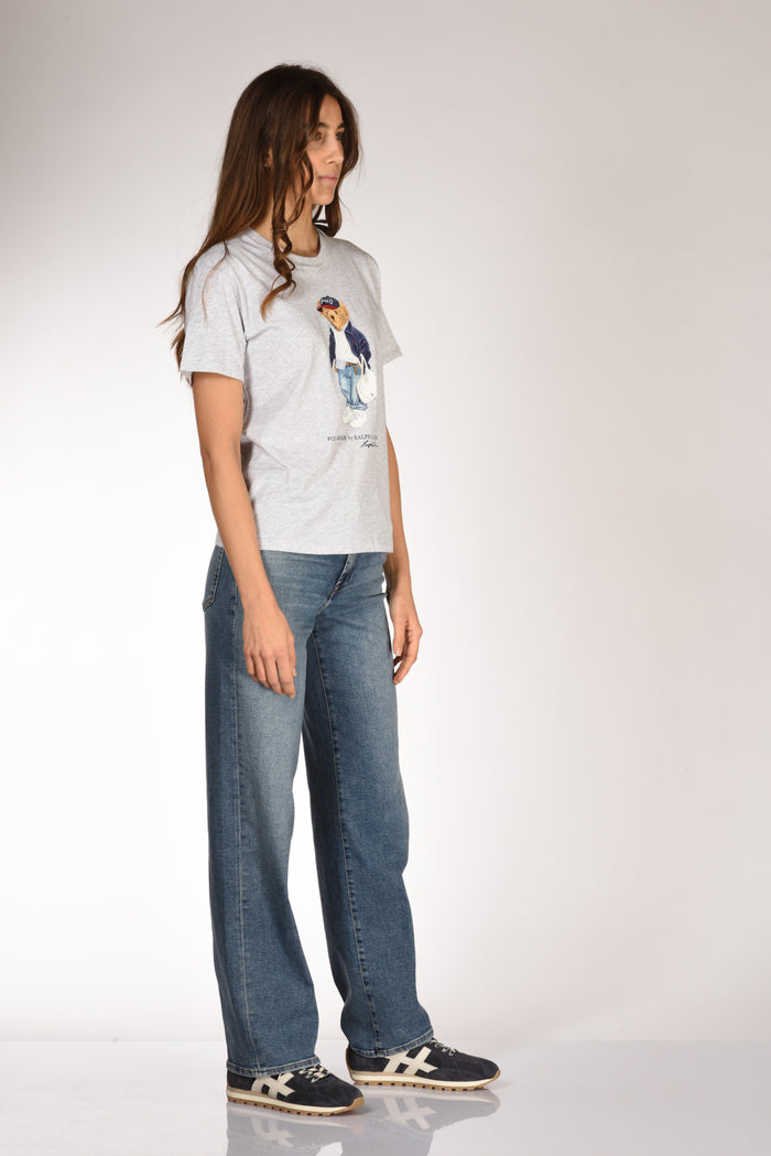 Polo Ralph Lauren Tshirt Orso Grigio Donna - 4