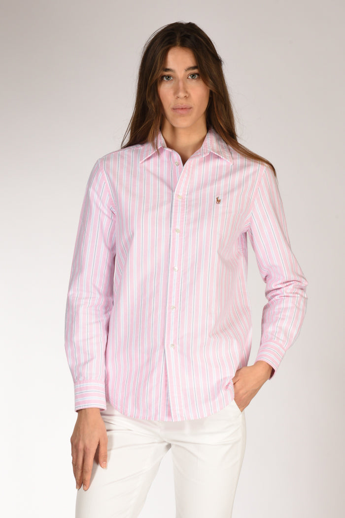 Polo Ralph Lauren Camicia Rigata Rosa/blu Donna - 1
