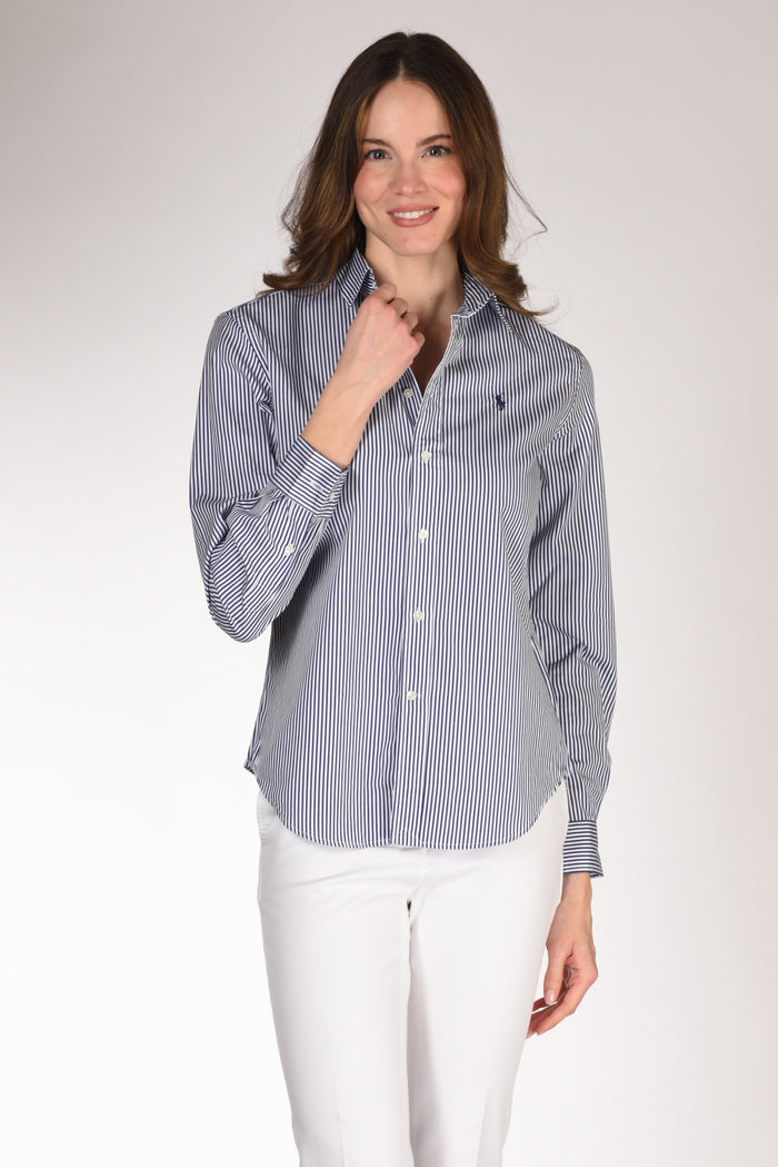 Polo Ralph Lauren Camicia Rigata Bianco/blu Donna - 1