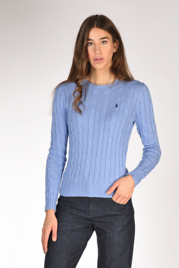 Polo Ralph Lauren Maglia Treccia Azzurro Donna