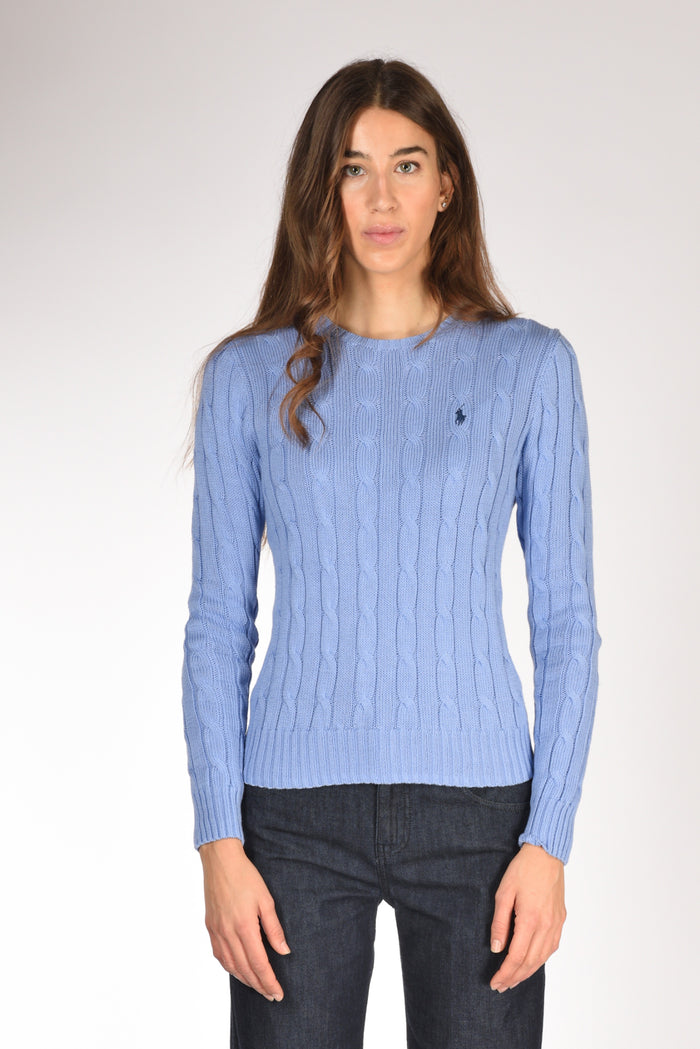Polo Ralph Lauren Maglia Treccia Azzurro Donna - 2