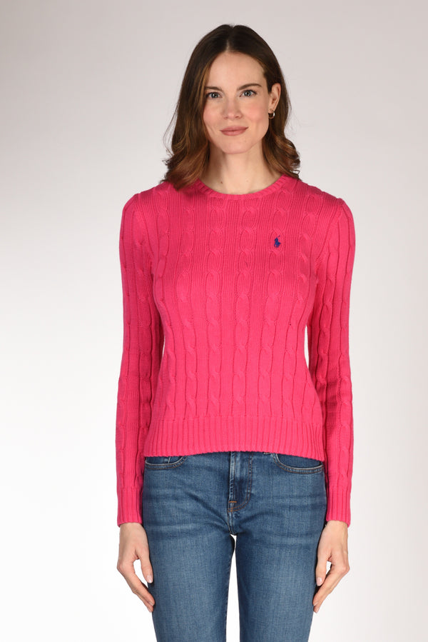 Polo Ralph Lauren Maglia Treccia Fucsia Donna-2
