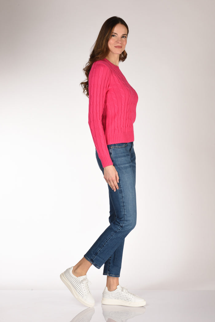 Polo Ralph Lauren Maglia Treccia Fucsia Donna - 4