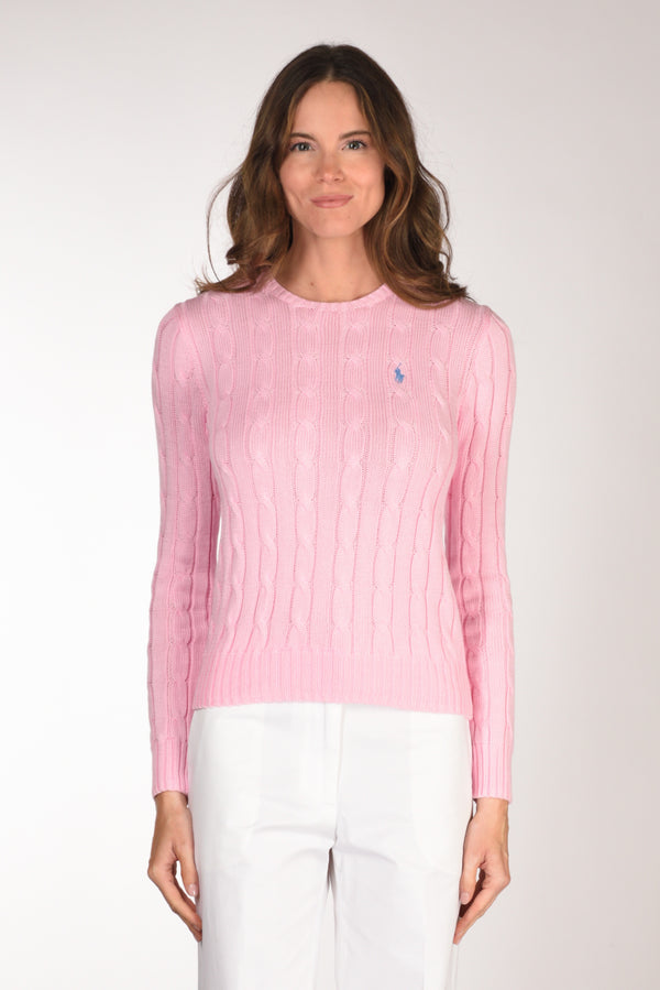 Polo Ralph Lauren Maglia Treccia Rosa Donna-2