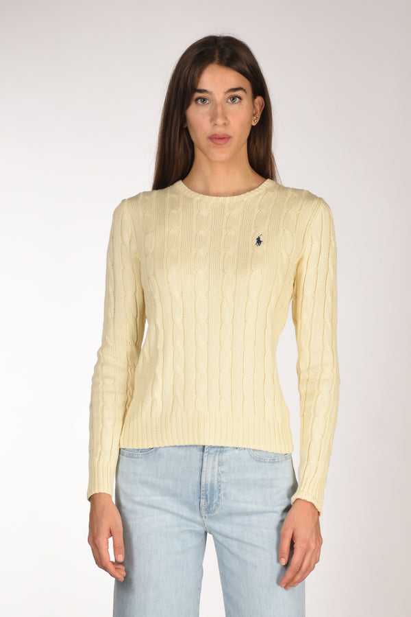 Polo Ralph Lauren Maglia Treccia Crema Donna-2