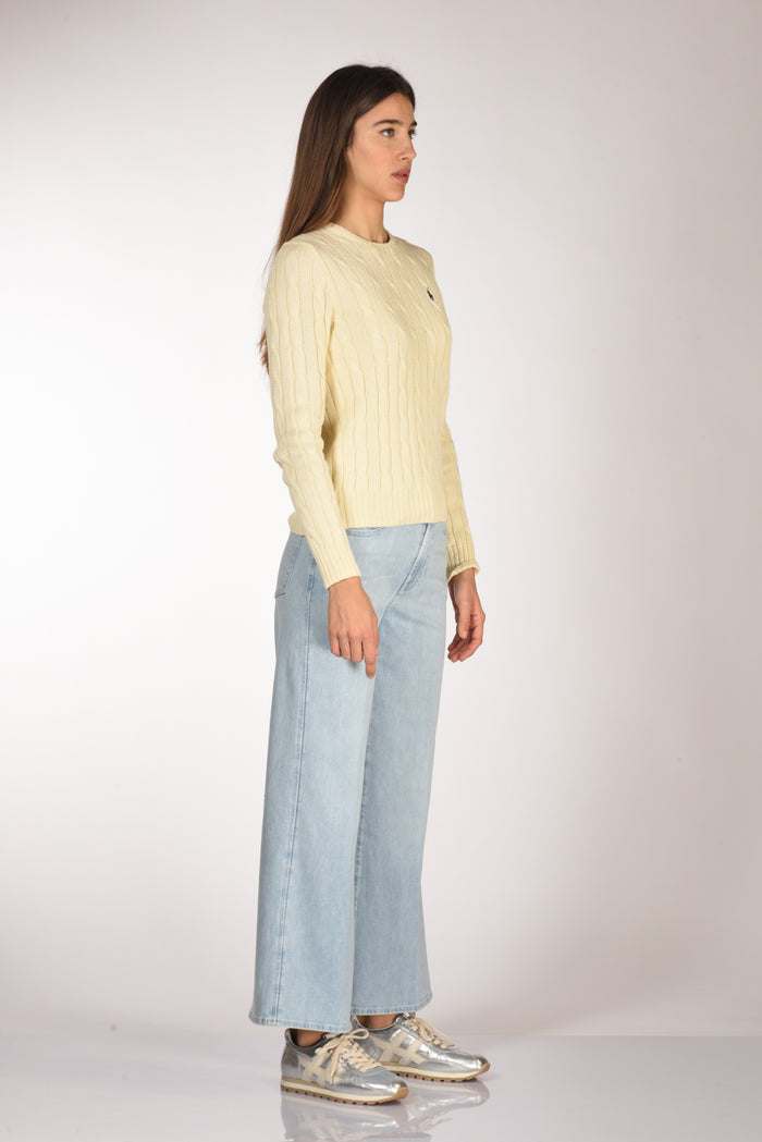 Polo Ralph Lauren Maglia Treccia Crema Donna - 4