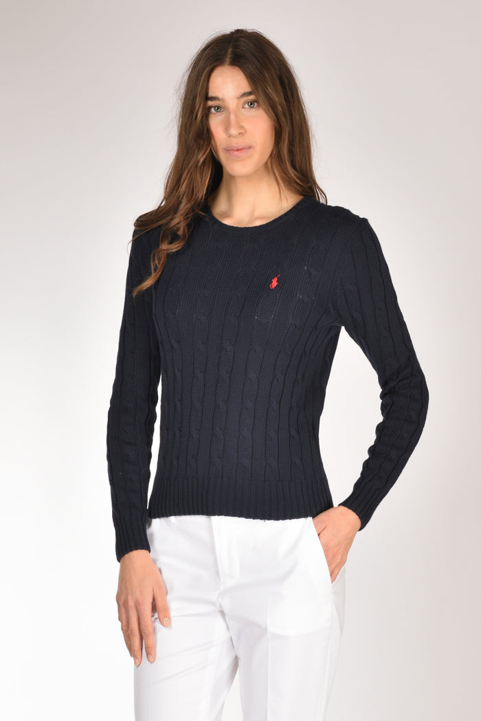 Polo Ralph Lauren Maglia Treccia Blu Donna - 1