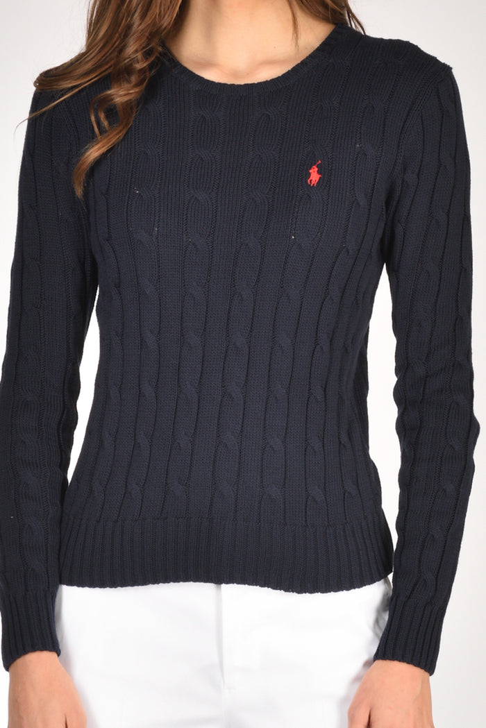 Polo Ralph Lauren Maglia Treccia Blu Donna - 3