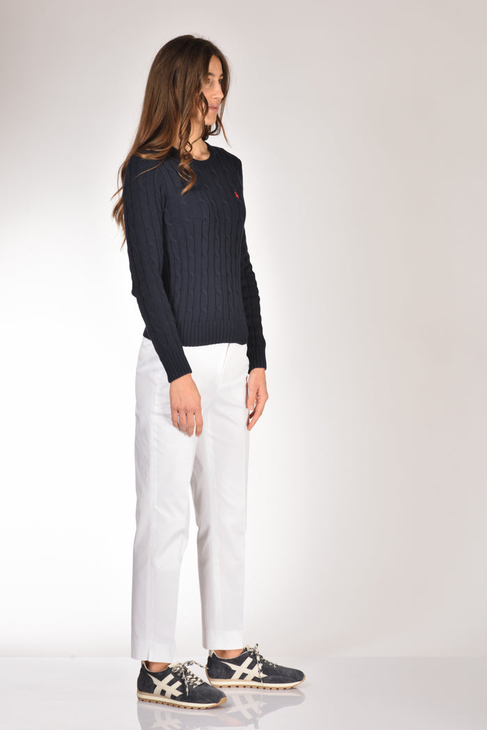 Polo Ralph Lauren Maglia Treccia Blu Donna - 4