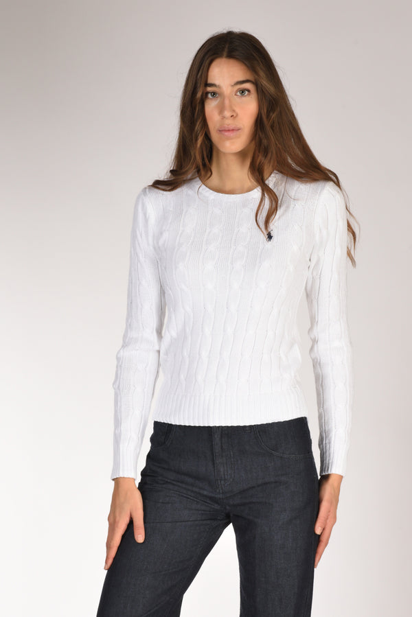 Polo Ralph Lauren Maglia Treccia Bianco Donna