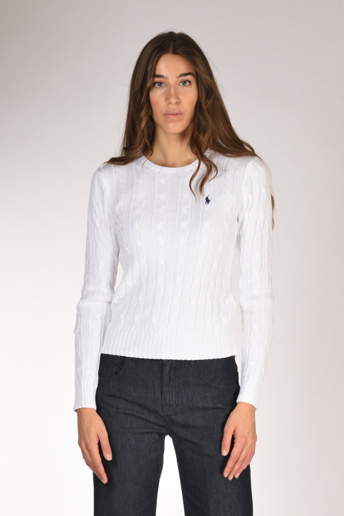 Polo Ralph Lauren Maglia Treccia Bianco Donna - 2