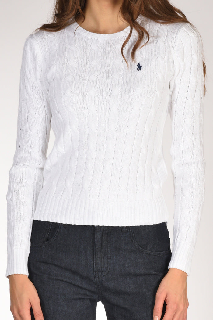 Polo Ralph Lauren Maglia Treccia Bianco Donna - 3