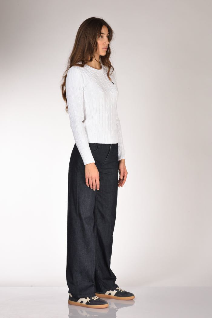 Polo Ralph Lauren Maglia Treccia Bianco Donna - 4