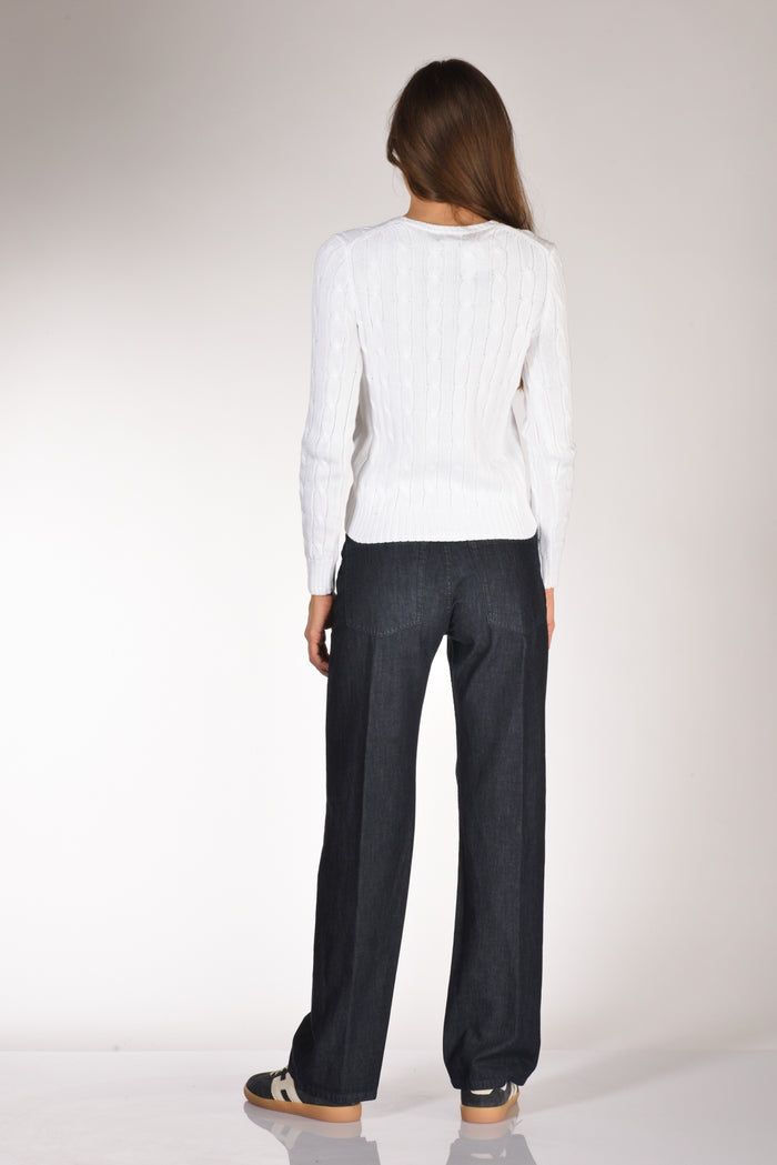 Polo Ralph Lauren Maglia Treccia Bianco Donna - 5