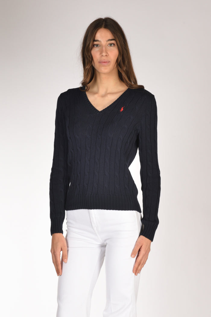 Polo Ralph Lauren Maglia V Blu Donna - 1