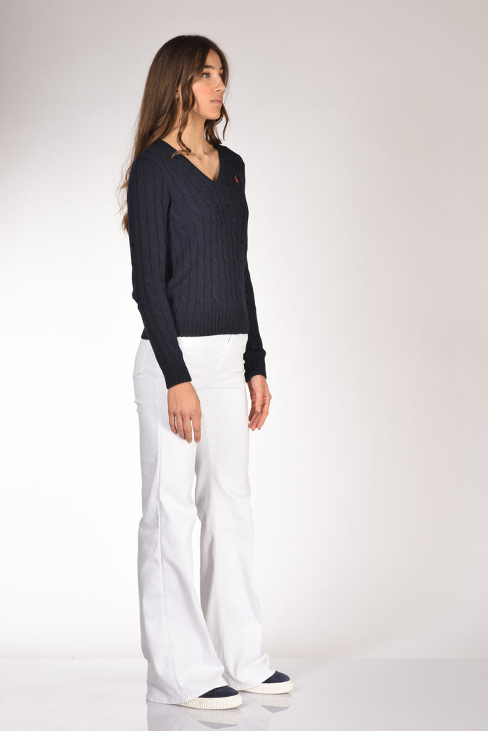 Polo Ralph Lauren Maglia V Blu Donna - 4