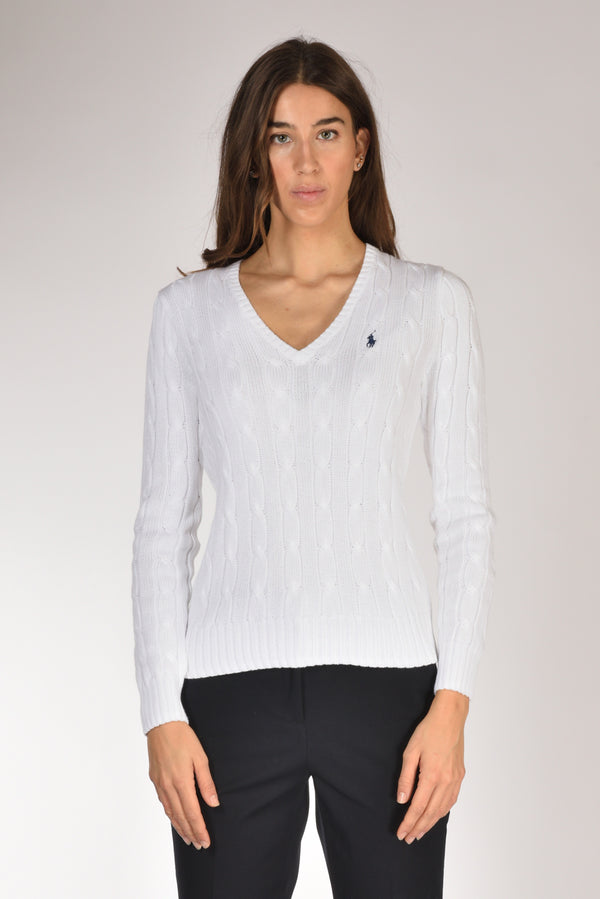 Polo Ralph Lauren Maglia V Bianco Donna-2