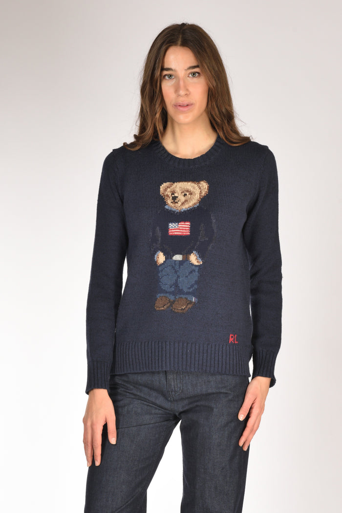 Polo Ralph Lauren Maglia Orsetto Blu Donna - 1