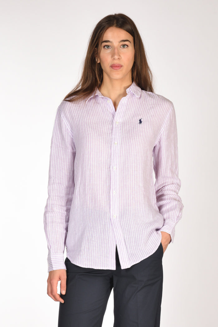 Polo Ralph Lauren Camicia Rigata Viola/bianco Donna - 1