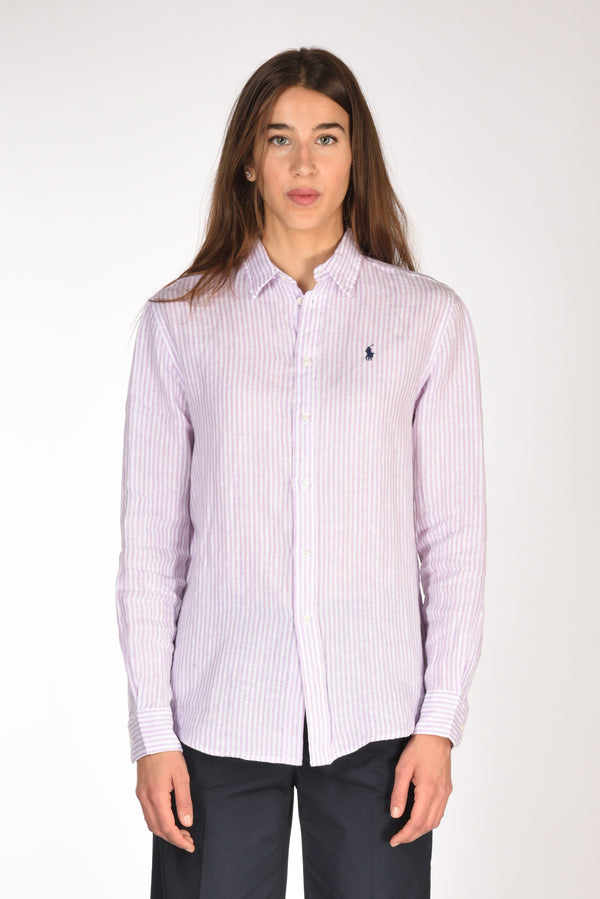 Polo Ralph Lauren Camicia Rigata Viola/bianco Donna-2