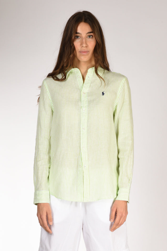 Polo Ralph Lauren Camicia Rigata Verde Chiaro/bianco Donna - 2